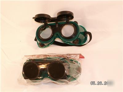 New 2 pair welding goggles with flip up lenses 