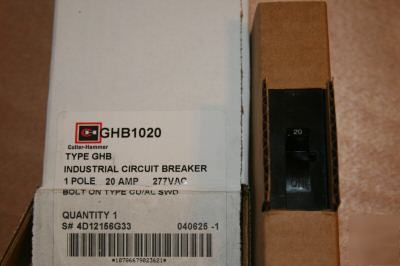 New cutler hammer circuit breaker GHB1020 20 amp 1 pole 