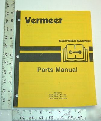Vermeer parts man. B500/B600 backhoe - 1997