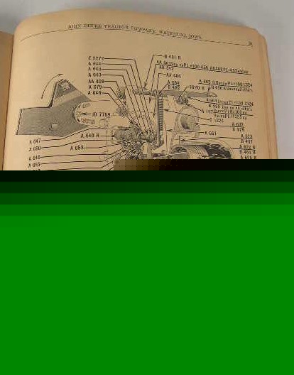 Vintage 1930's john deere model b parts , instructions