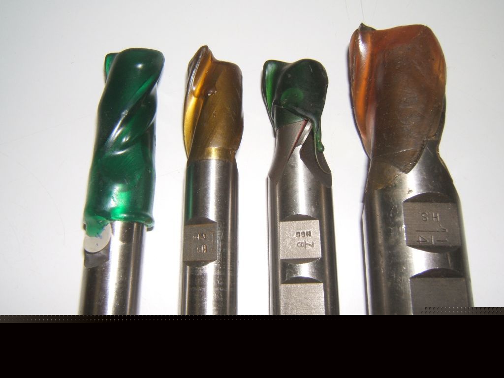 4 qt-hhs 2 flute single end mill cutters M2 milling