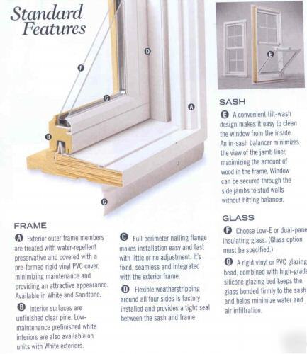 Andersen white clad twin dbl hung window, prefinish int