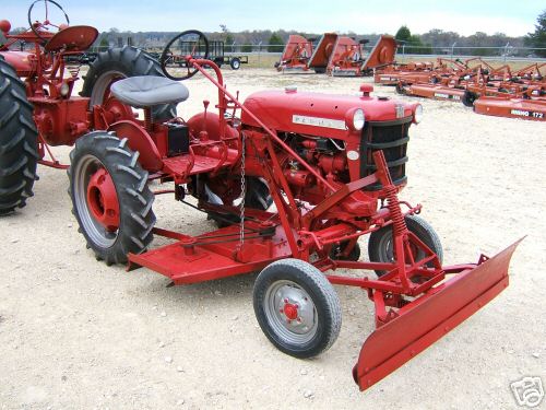 Farmall cub tractor lawn mower + snow plow front blade