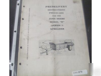 John deere w series 1 spreader pre delivery manual