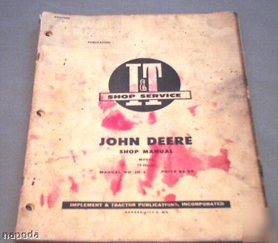 Vintage i&t shop service john deere manual 70 diesel