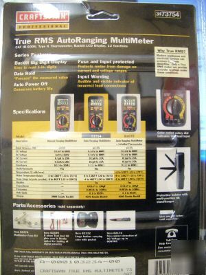 Craftsman professional true rms multimeter type k.. 