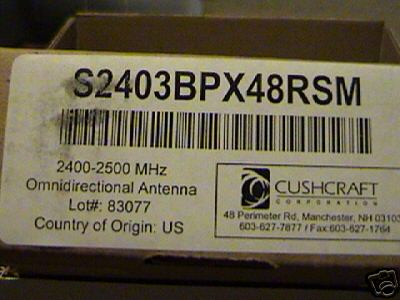 Cushcraft S2403BPX48RSM omnidirectional antenna 2.4 ghz