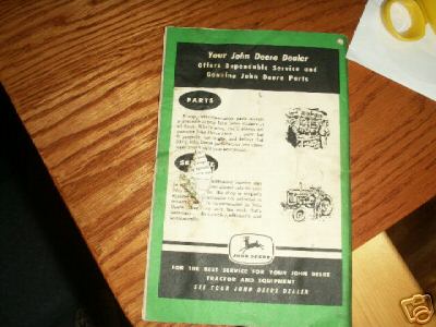 John deere 415,416 two&three-bottom plow manual orig.