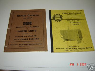 Minneapolis moline cu & hu units repair &oper. manual