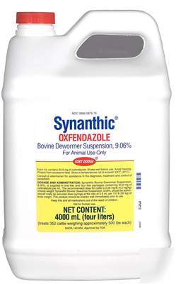 Synanthic drench cattle wormer dewormer 4 liter otc