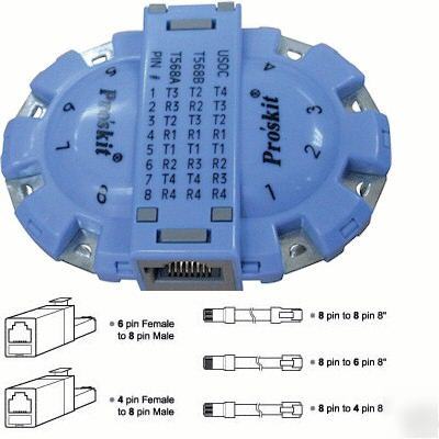 900-244 â€” in-line modular adapter (4, 6 & 8 pin 3 in 1)