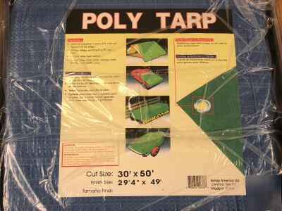 All purpose blue poly tarp 30â€™ x 50â€™