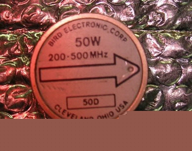 Bird wattmeter element 50W 200-500MHZ 50D, good conditi