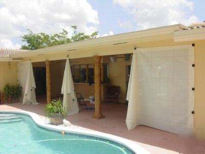 Cat-5 hurricane storm protection shutters, 50' system