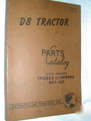 Caterpillar D8 tractor dozer parts manual book cat 1H