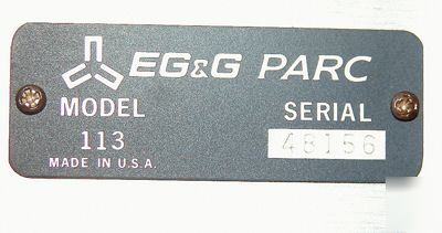 Eg&g parc model 113 pre amp preamp lab electric