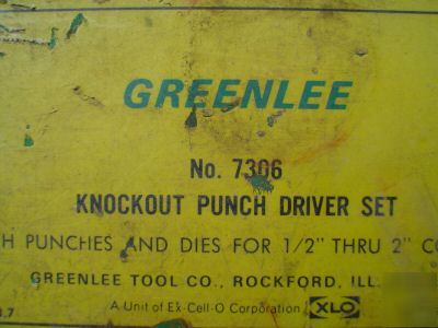 Greenlee 7306 1/2'' thru 2'' knockout punch driver kit