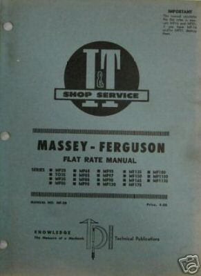 Massey ferg. 35-1130 seriestractor i+t fl rate manual