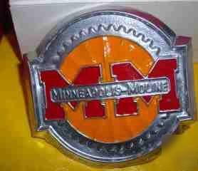 Minneapolis moline handcrafted plastic medallion