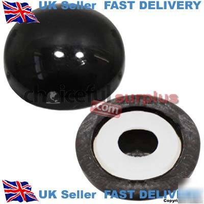 New brand black plastidome screw covers pack of 50