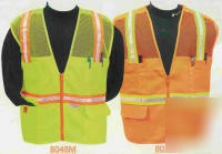 Surveyer safety vest w/pockets lime size medium