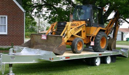 1985 case 580C extendahoe backhoe with 24FT hd trailer