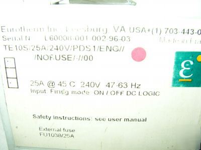 Eurotherm TE10A solid state relay - 25A/200V/4-20MA/pa