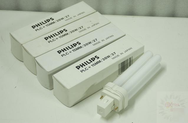 Lot of 4 philips pl-c 15MM 28W fluorescent cluster quad