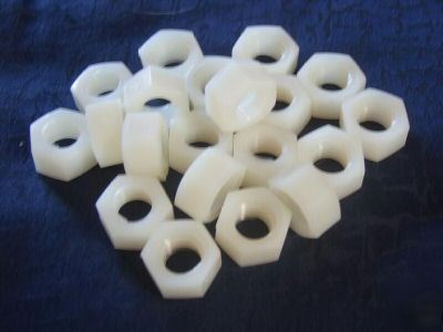 M10 plastic full hex nuts - pack of 25 (nylon)