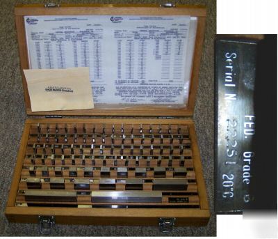 Precision gage block set 81 pc in wooden case grade b