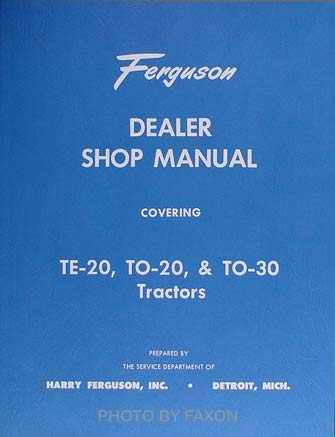 1951-1952-1953-1954 ferguson to 30 tractor shop manual