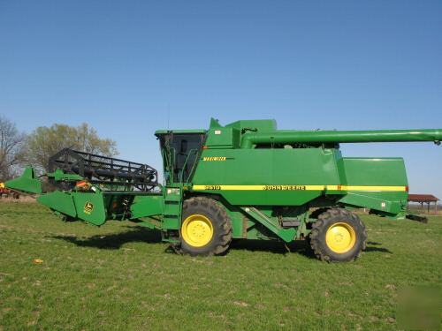 1999 john deere 9610 combine with two headerslow hours 