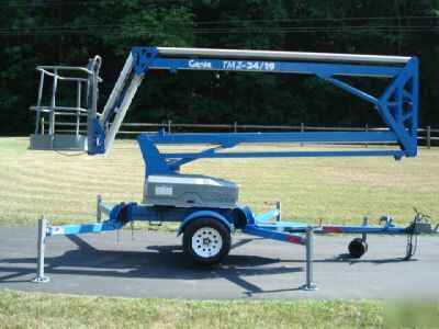 2000 genie TMZ34/19 manlift tow man boom lift aerial