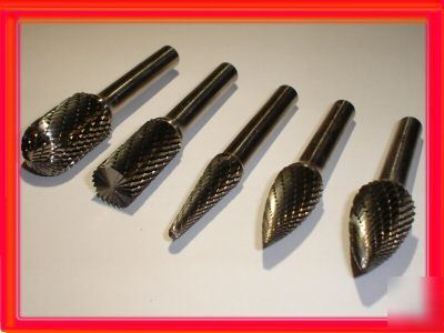 5PC solid carbide burrs ( rotary files ) lathe milling 