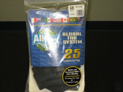 Allflex global ear tags - black #'s 76-100 --eartags