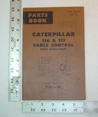 Caterpillar parts book - 116 &117 cable control 