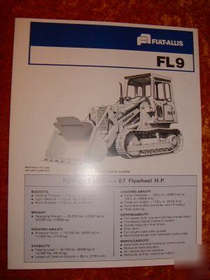 Fiat allis fiatallis FL9 tractor loader sales brochure