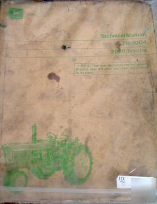 John deere 2520 tractor tech technical manual tm-1004