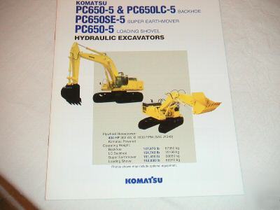 Komatso model PC650-5 hydraulic excavcator brochure 
