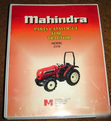 Mahindra 2310 tractor parts catalog book manual binder