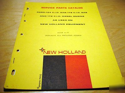 New holland ford 134 172 engine parts manual 290 907