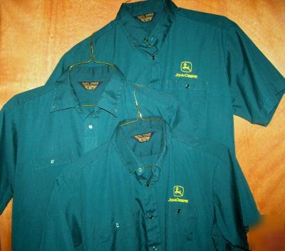 Three john deere protexall work shirt 40-42 snaps