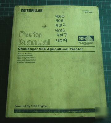 Cat caterpillar challenger 95E ag tractor parts manual