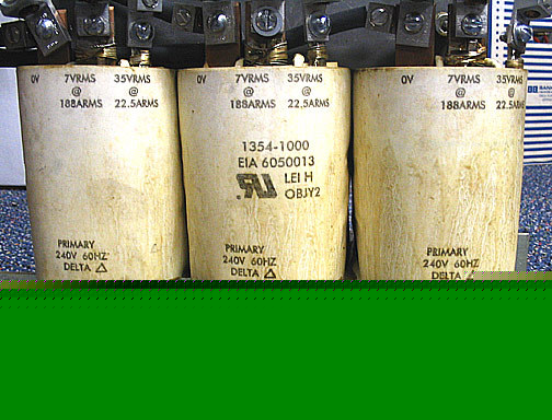 Delta 240V transformer 7VRMS@188ARMS 35VRMS@22.5ARMS