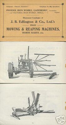 Edlingtons farm implements catalogue gainsborough C1910