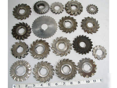 Lot (18) horizontal milling cutters slitting saw morse