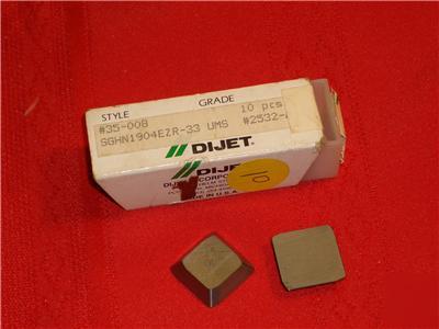 Lot of 10 dijet carbide inserts SGHN1904EZR-33UMS