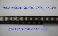 New 100X smd smt leds 1206 blue (100-150MCD) free ship