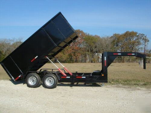 New 7X16 texas pride gooseneck dump trailer, 14K gvwr