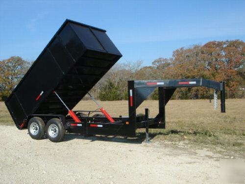 New 7X16 texas pride gooseneck dump trailer, 14K gvwr